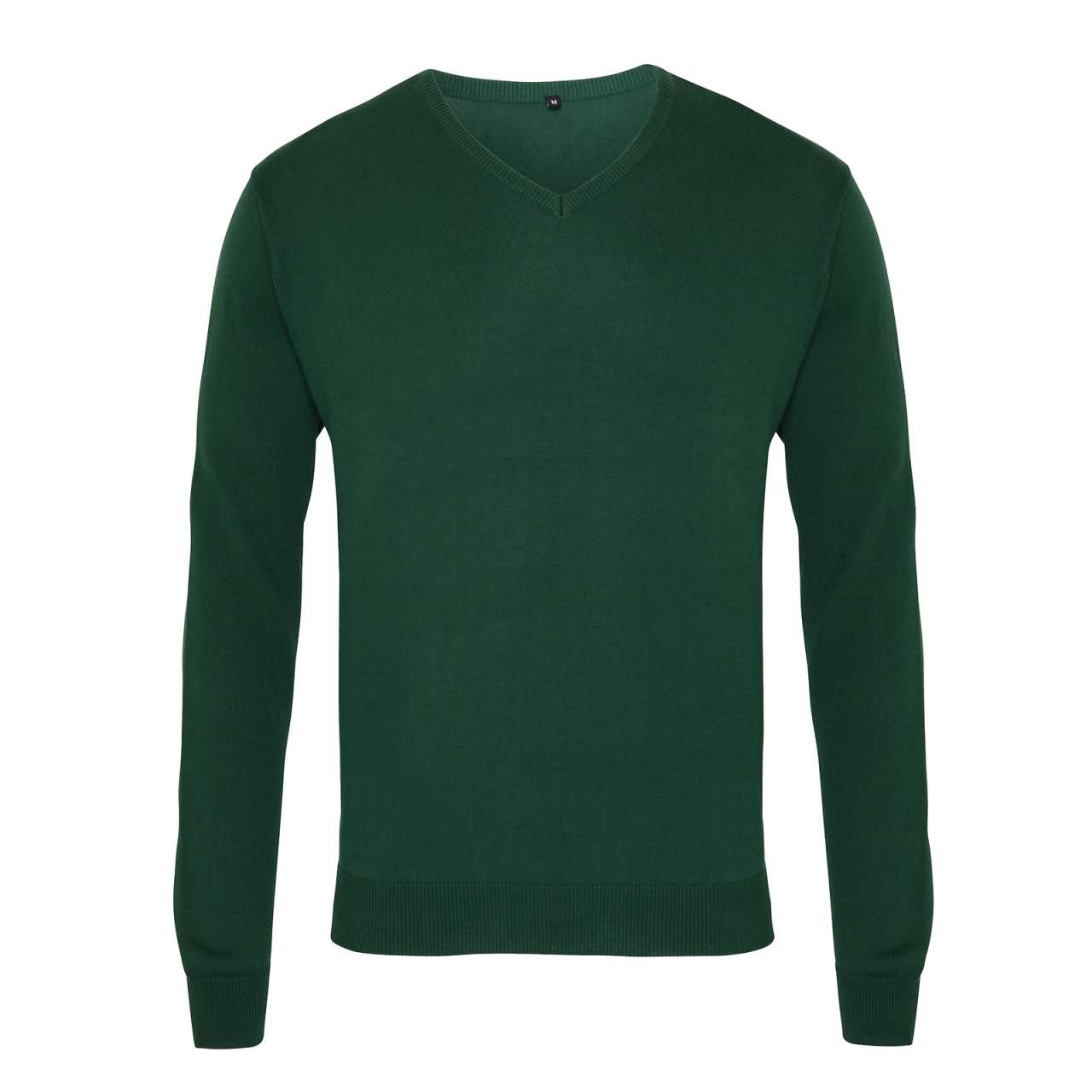 MEN'S KNITTED V-NECK SWEATER - Bottle - Main