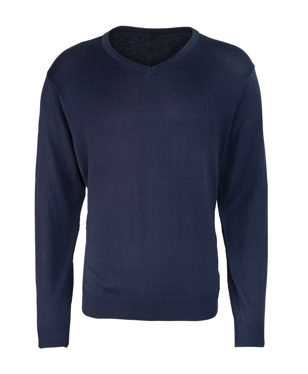 MEN'S KNITTED V-NECK SWEATER - Navy - Main