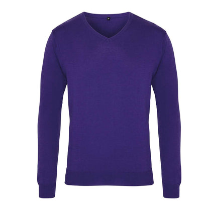 MEN'S KNITTED V-NECK SWEATER - Purple - Main