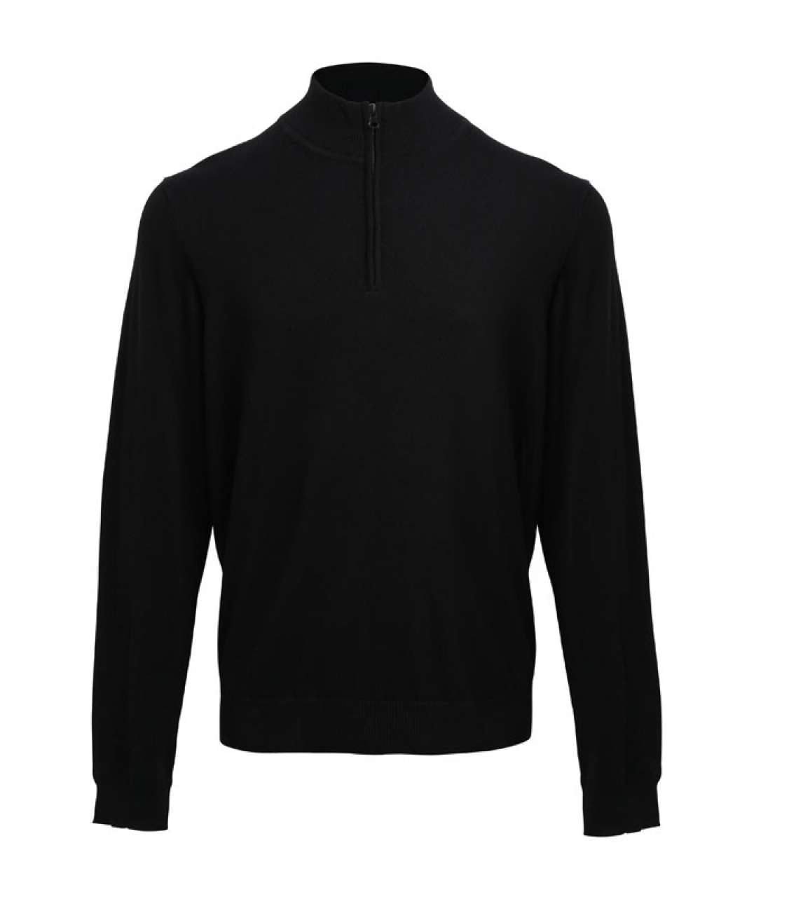 MEN'S QUARTER-ZIP KNITTED SWEATER - Black - Main