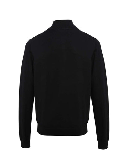 MEN'S QUARTER-ZIP KNITTED SWEATER - Black - Additional