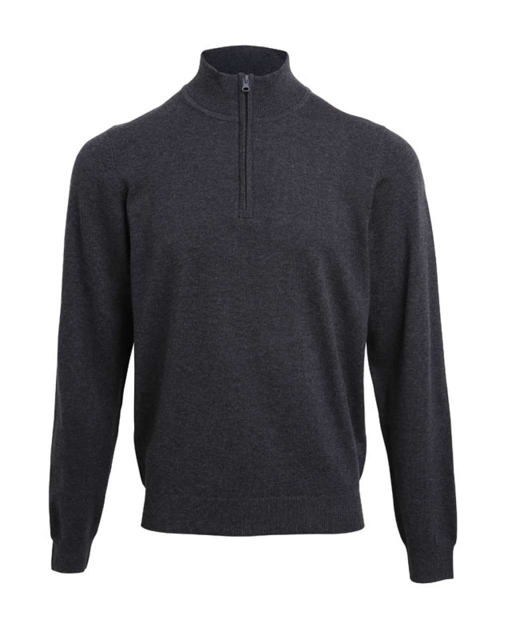 MEN'S QUARTER-ZIP KNITTED SWEATER - Charcoal - Main