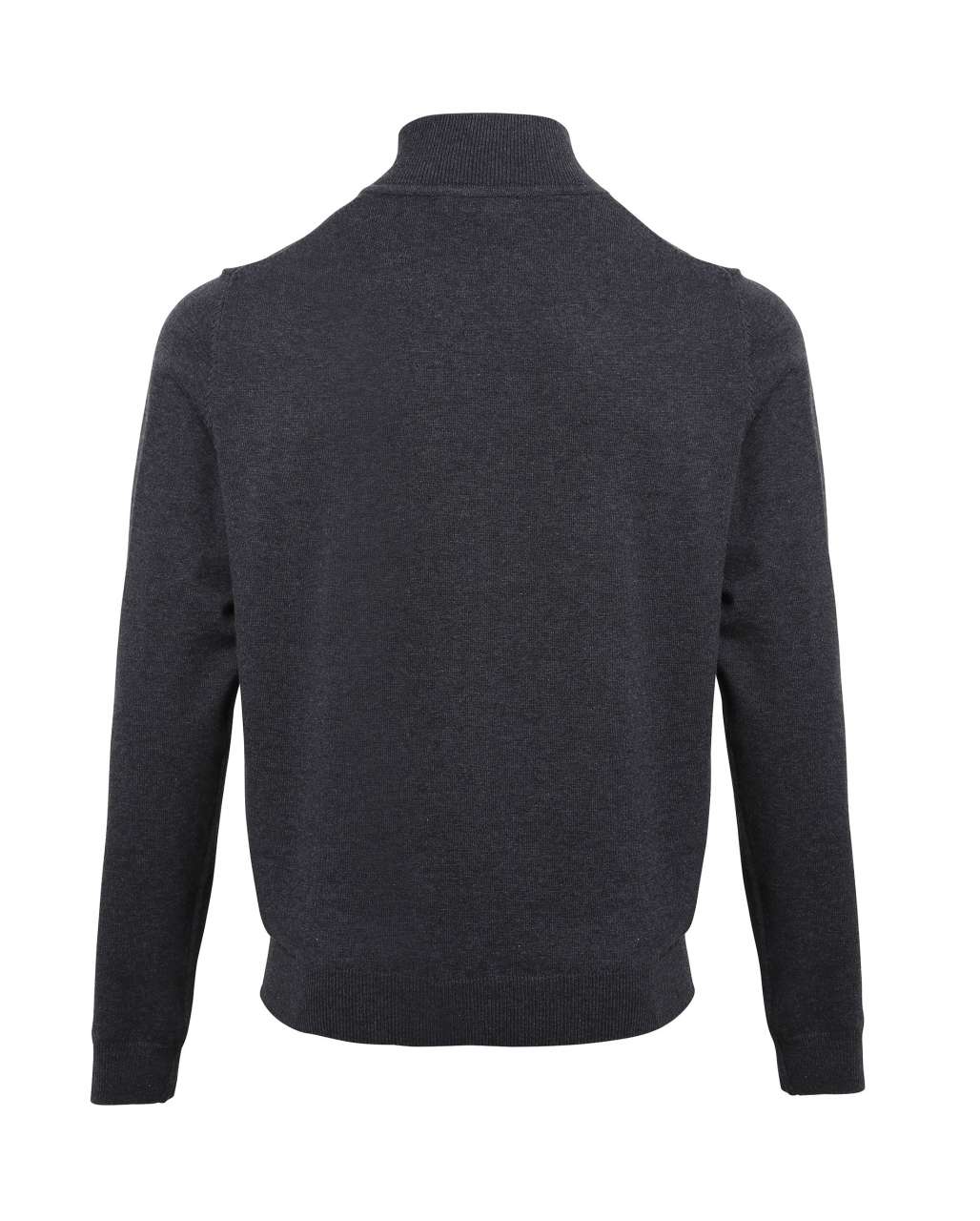 MEN'S QUARTER-ZIP KNITTED SWEATER - Charcoal - Additional
