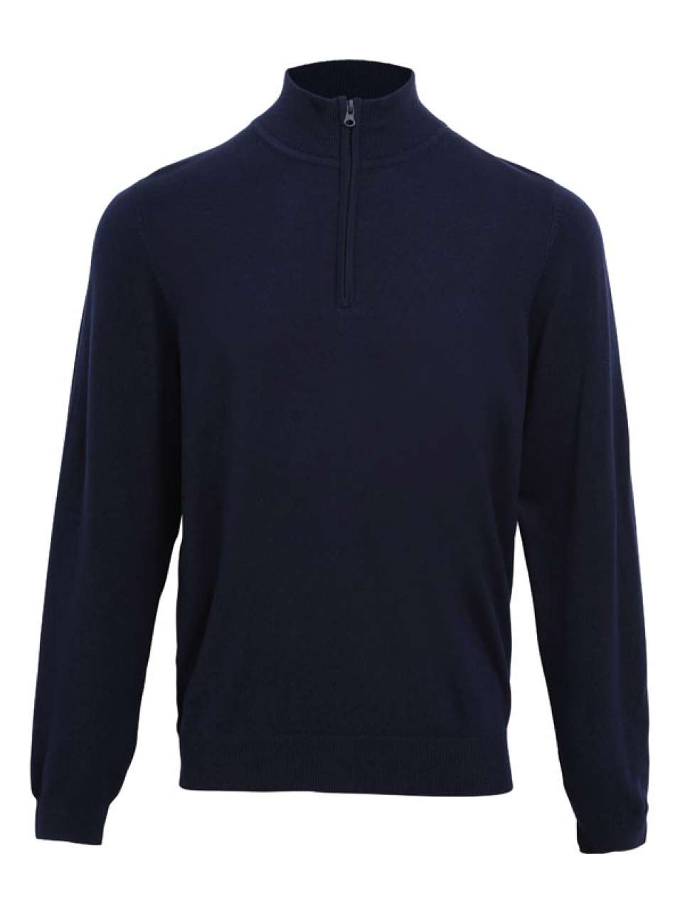 MEN'S QUARTER-ZIP KNITTED SWEATER - Navy - Main