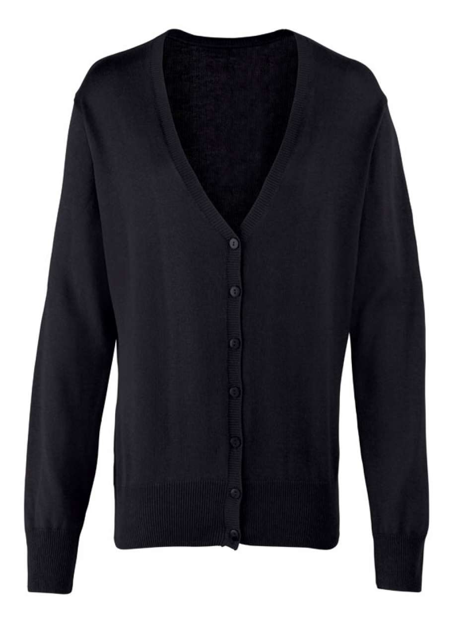 WOMEN'S BUTTON-THROUGH KNITTED CARDIGAN - Black - Main