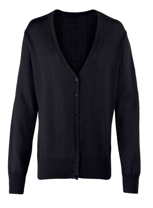 WOMEN'S BUTTON-THROUGH KNITTED CARDIGAN - Black - Main