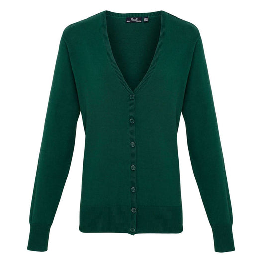 WOMEN'S BUTTON-THROUGH KNITTED CARDIGAN - Bottle - Main