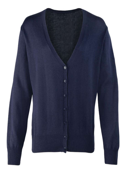 WOMEN'S BUTTON-THROUGH KNITTED CARDIGAN - Navy - Main
