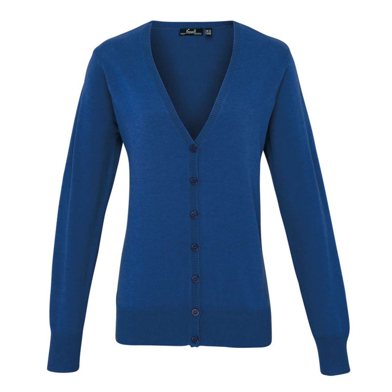 WOMEN'S BUTTON-THROUGH KNITTED CARDIGAN - Royal - Main
