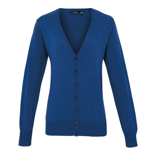 WOMEN'S BUTTON-THROUGH KNITTED CARDIGAN - Royal - Main