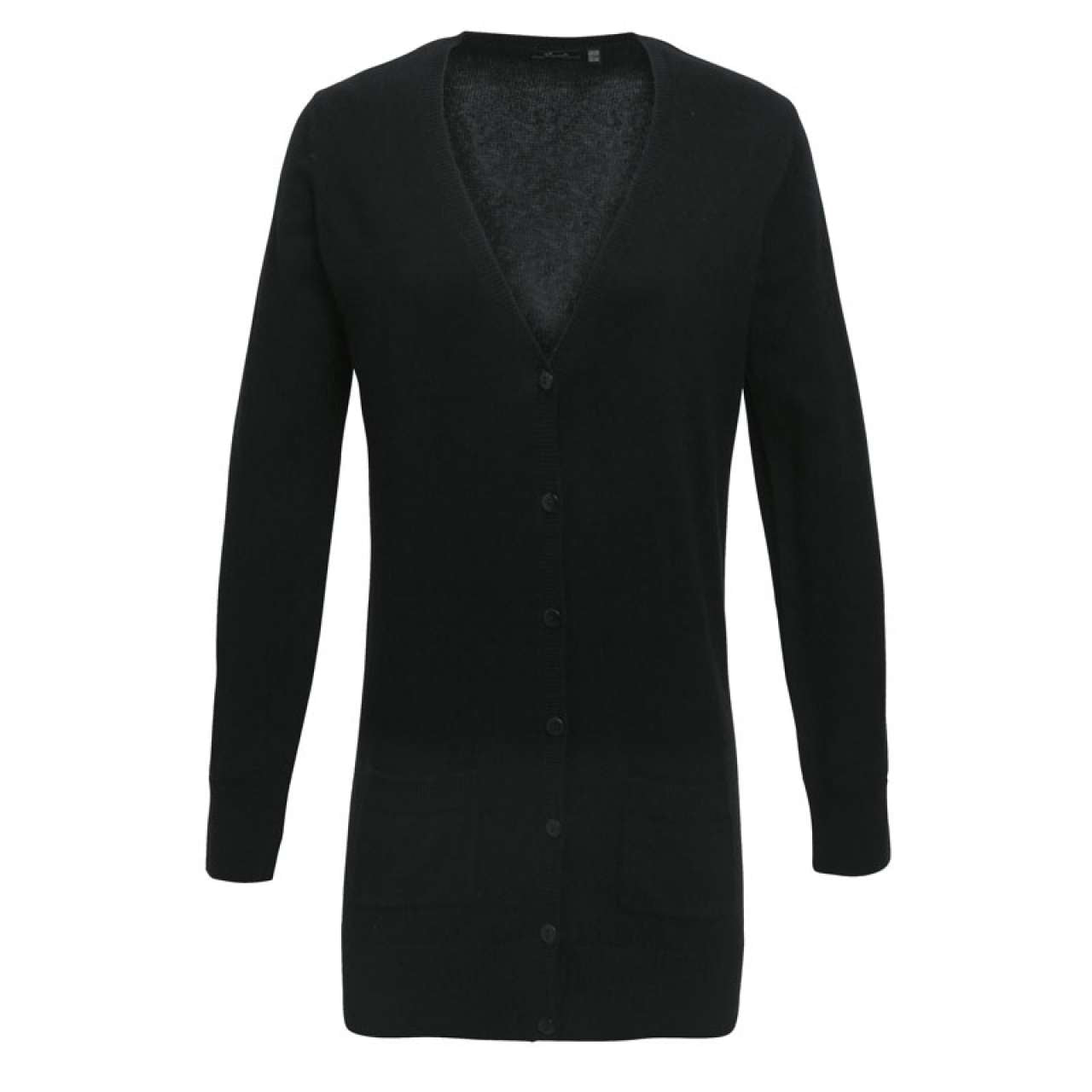 WOMEN'S LONG LENGTH KNITTED CARDIGAN - Black - Additional