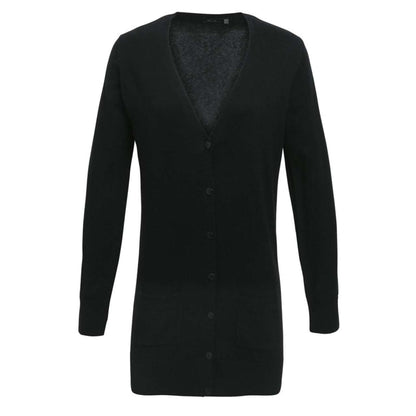 WOMEN'S LONG LENGTH KNITTED CARDIGAN - Black - Additional