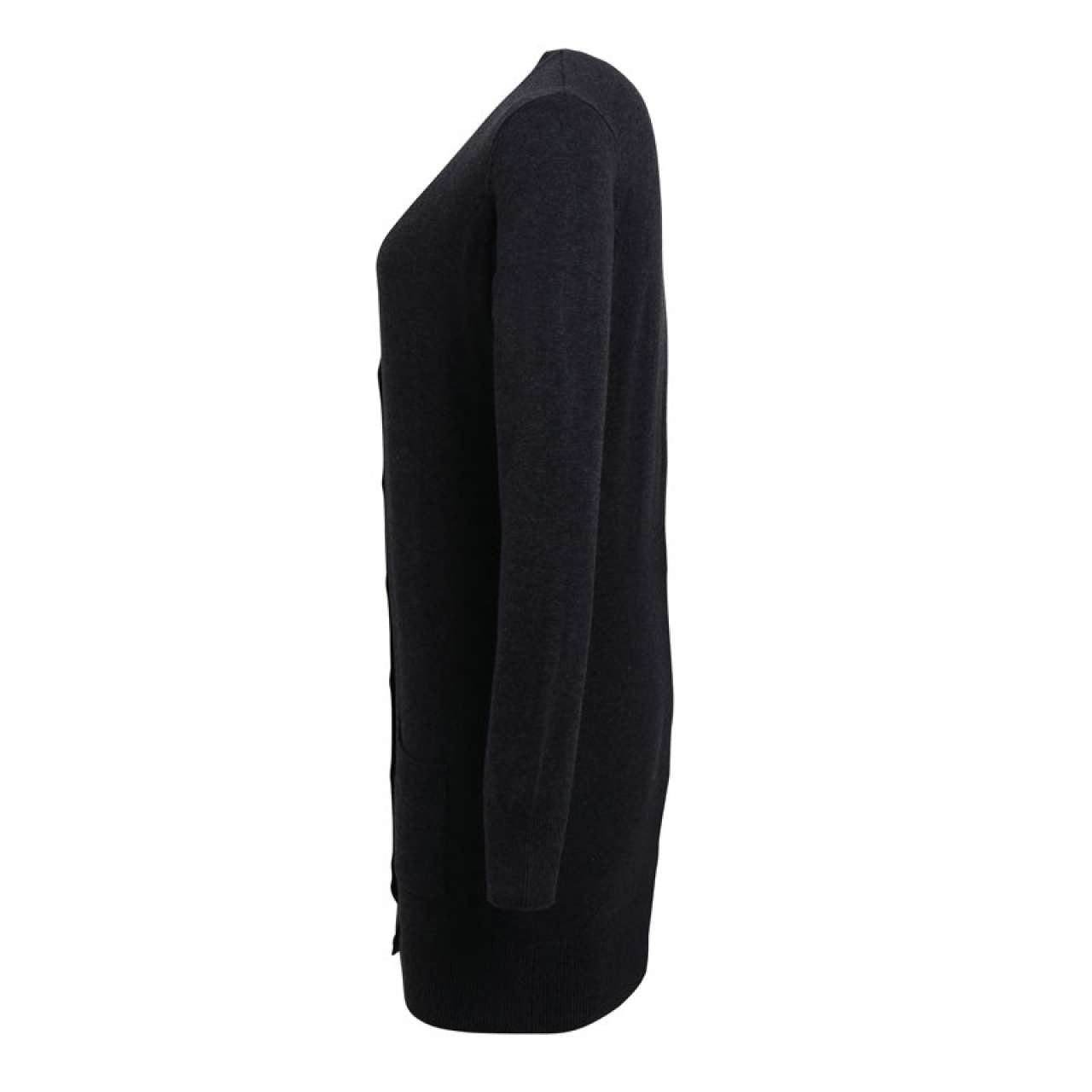 WOMEN'S LONG LENGTH KNITTED CARDIGAN - Charcoal - Additional