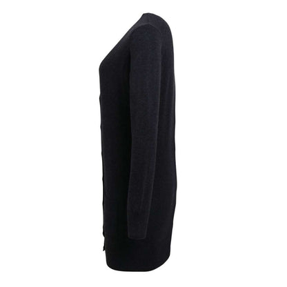 WOMEN'S LONG LENGTH KNITTED CARDIGAN - Charcoal - Additional