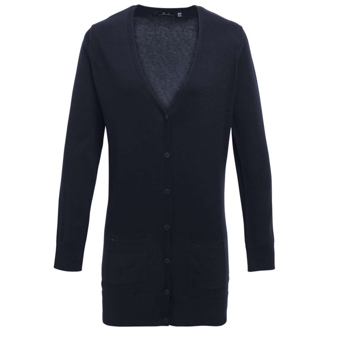 WOMEN'S LONG LENGTH KNITTED CARDIGAN - Navy - Main
