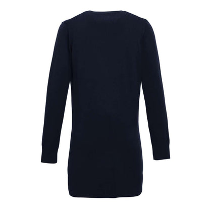 WOMEN'S LONG LENGTH KNITTED CARDIGAN - Navy - Additional