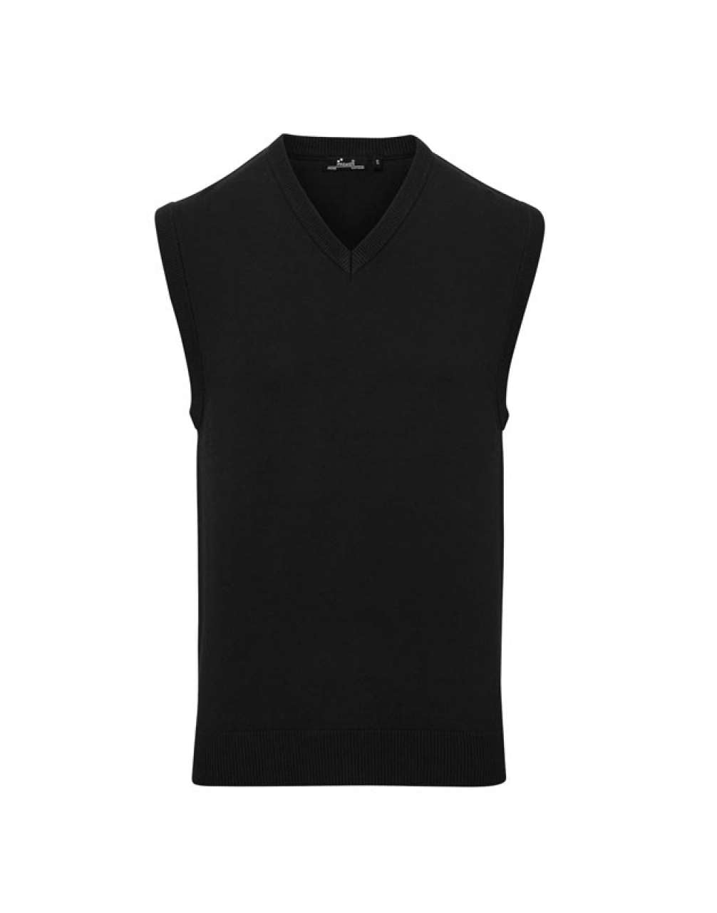 MEN'S V-NECK SLEEVELESS SWEATER - Black - Additional