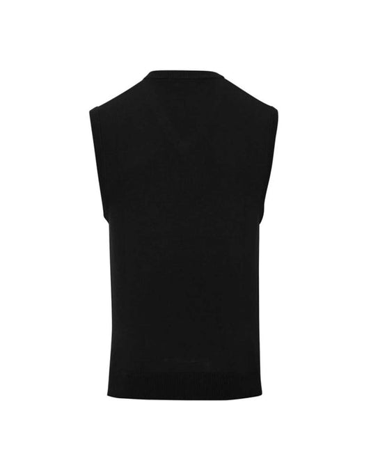 MEN'S V-NECK SLEEVELESS SWEATER - Black - Main