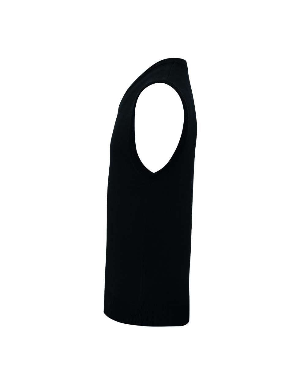 MEN'S V-NECK SLEEVELESS SWEATER - Black - Additional