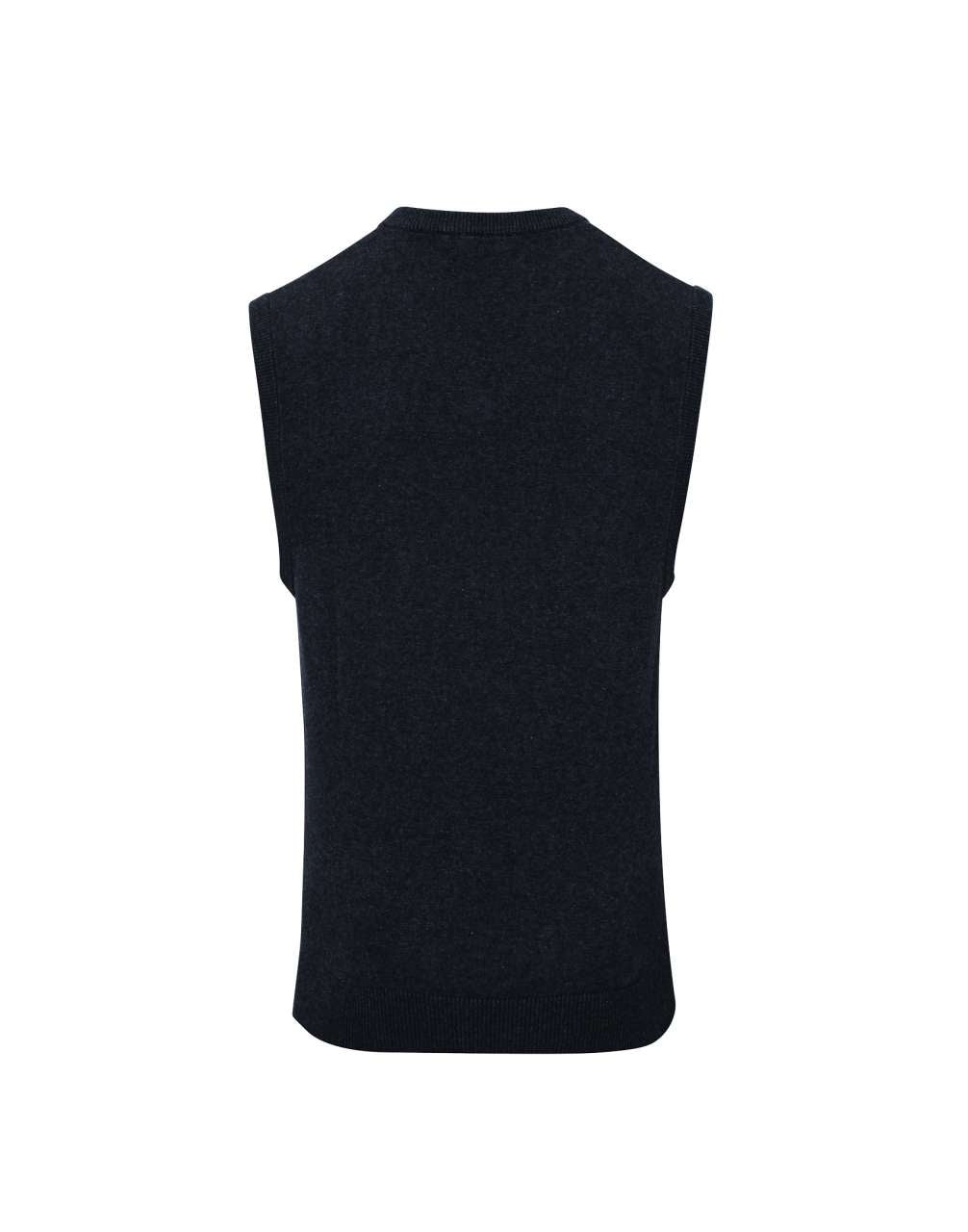 MEN'S V-NECK SLEEVELESS SWEATER - Charcoal - Main