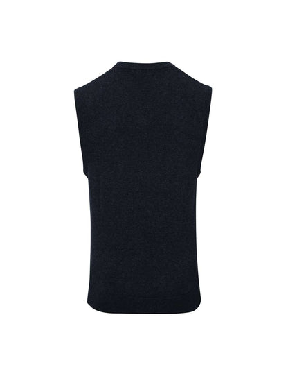 MEN'S V-NECK SLEEVELESS SWEATER - Charcoal - Main