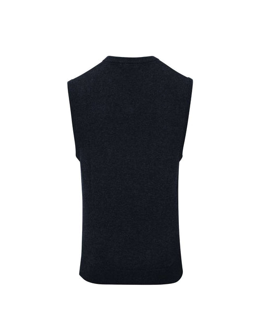 MEN'S V-NECK SLEEVELESS SWEATER - Charcoal - Main