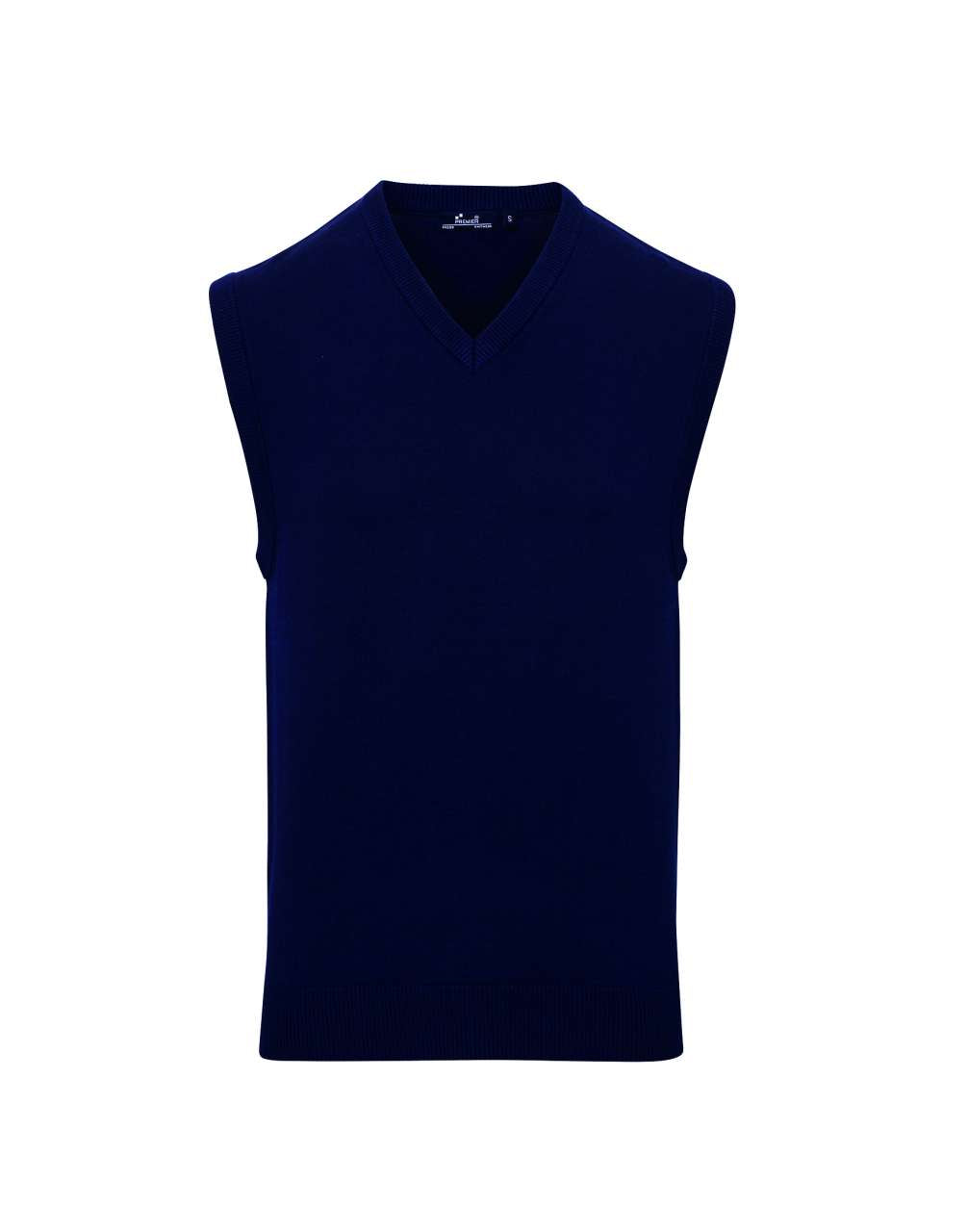 MEN'S V-NECK SLEEVELESS SWEATER - Navy - Additional