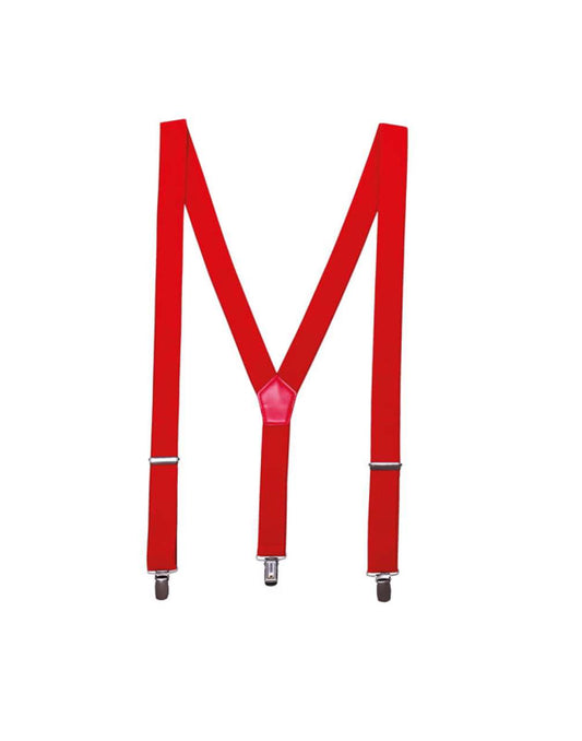 CLIP-ON TROUSER BRACES/SUSPENDERS - Red - Main