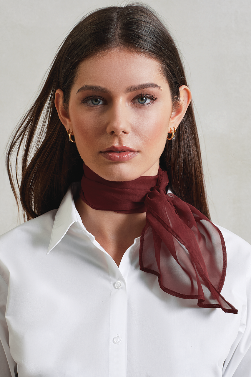 'COLOURS COLLECTION' PLAIN CHIFFON SCARF - Lemon - Model