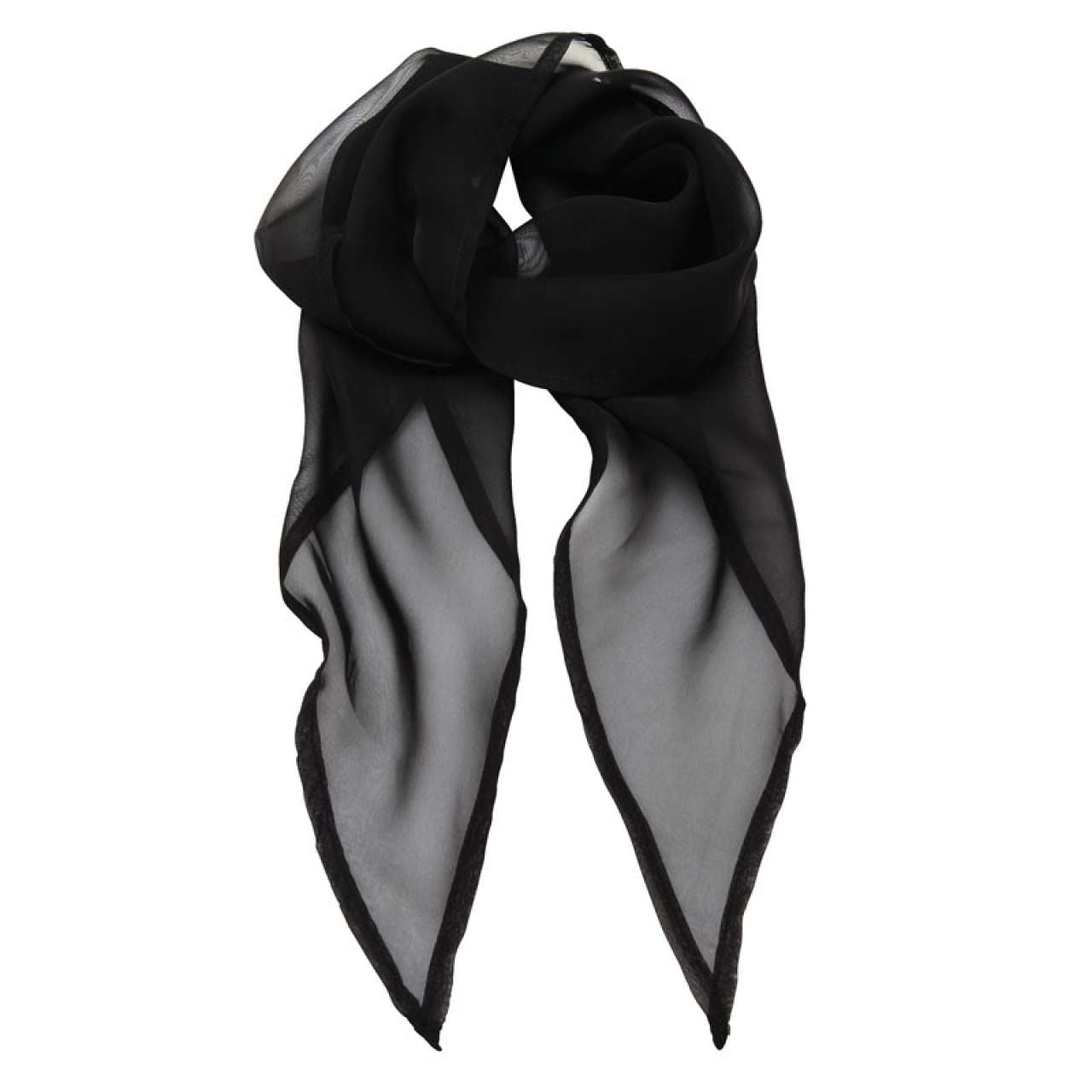 'COLOURS COLLECTION' PLAIN CHIFFON SCARF - Black - Main