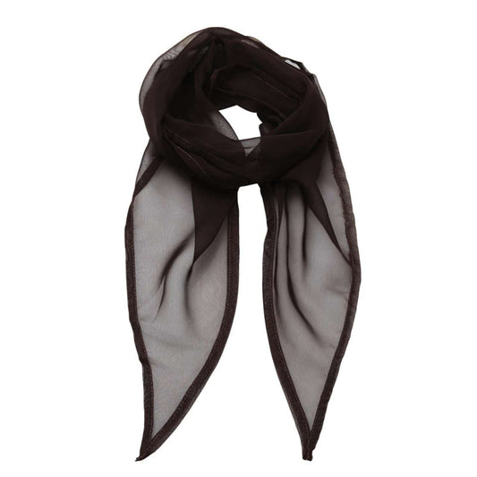 'COLOURS COLLECTION' PLAIN CHIFFON SCARF - Brown - Main