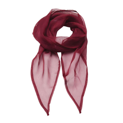 'COLOURS COLLECTION' PLAIN CHIFFON SCARF - Burgundy - Main