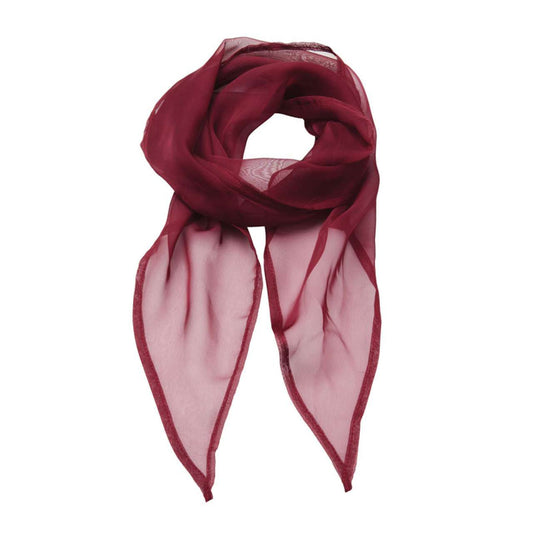 'COLOURS COLLECTION' PLAIN CHIFFON SCARF - Burgundy - Main