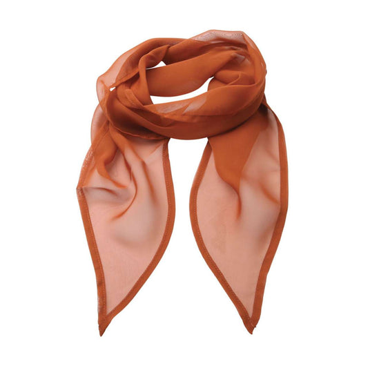'COLOURS COLLECTION' PLAIN CHIFFON SCARF - Chestnut - Main