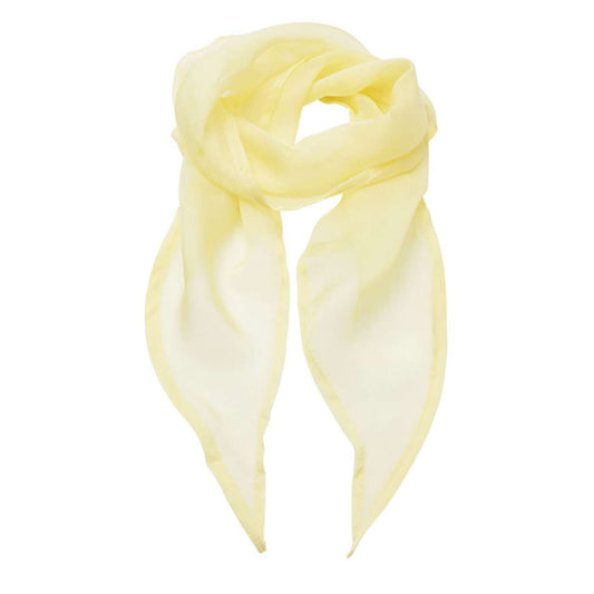 'COLOURS COLLECTION' PLAIN CHIFFON SCARF - Lemon - Main