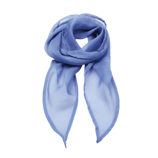 'COLOURS COLLECTION' PLAIN CHIFFON SCARF - Mid Blue - Main