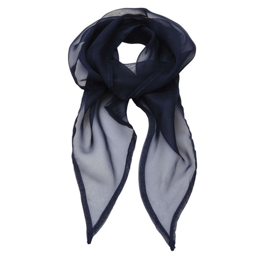 'COLOURS COLLECTION' PLAIN CHIFFON SCARF - Navy - Main