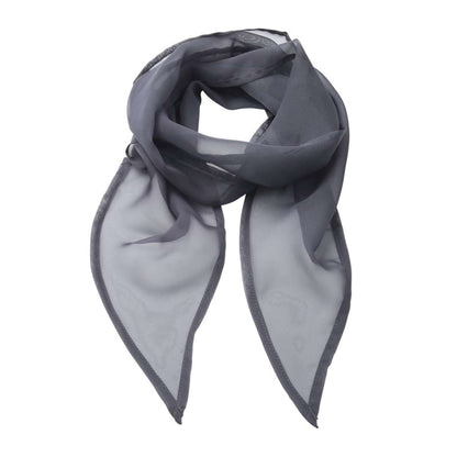 'COLOURS COLLECTION' PLAIN CHIFFON SCARF - Steel - Main