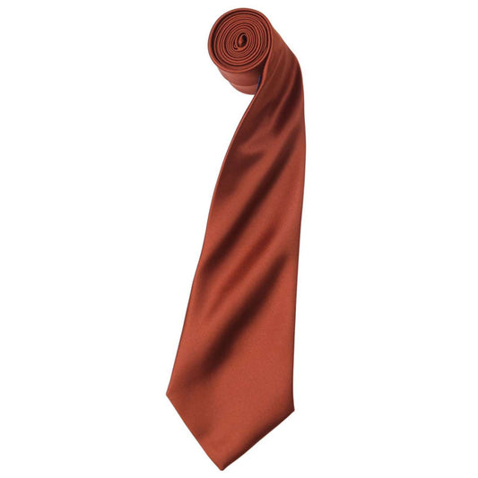 'COLOURS COLLECTION' SATIN TIE - Chestnut - Main