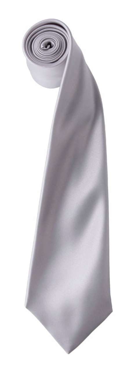 'COLOURS COLLECTION' SATIN TIE - Silver - Main