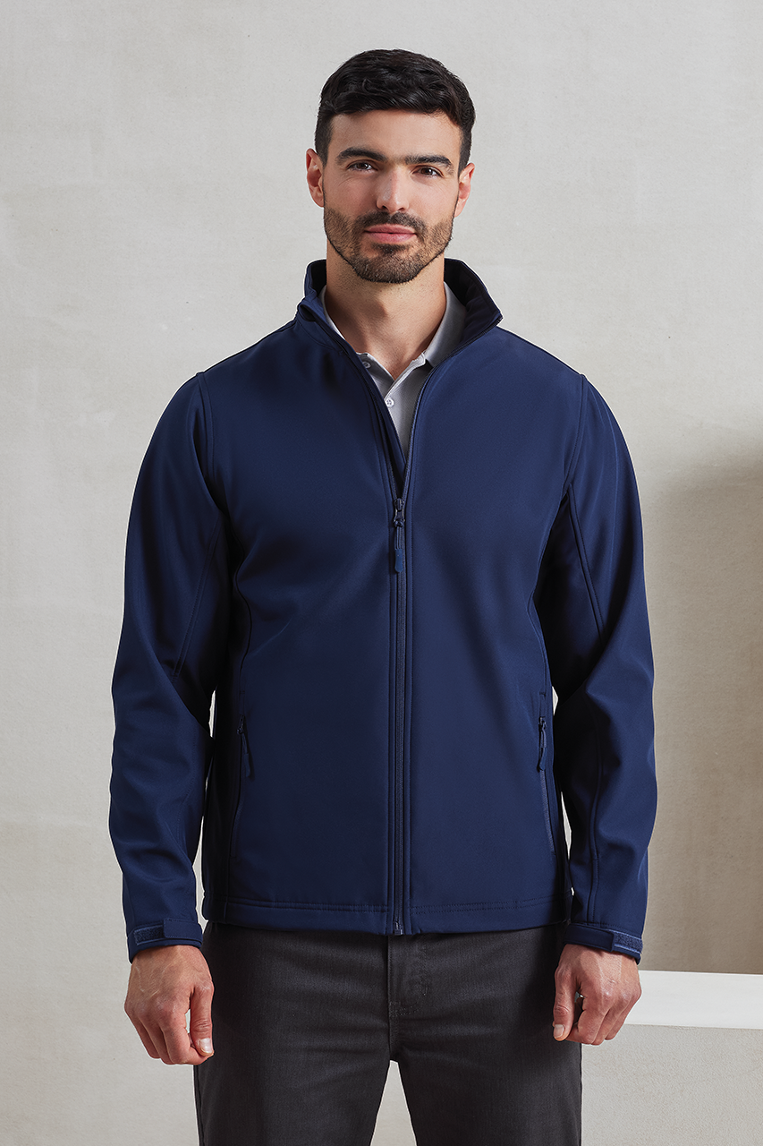 MEN’S WINDCHECKER® PRINTABLE & RECYCLED SOFTSHELL JACKET - Navy - modelimageurl