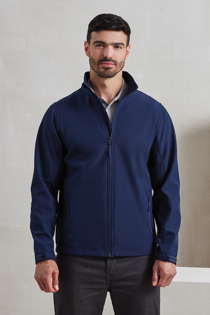 MEN’S WINDCHECKER® PRINTABLE & RECYCLED SOFTSHELL JACKET - Navy - modelimageurl