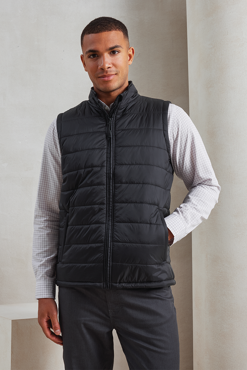 MEN'S 'RECYCLIGHT' PADDED GILET - Black - modelimageurl