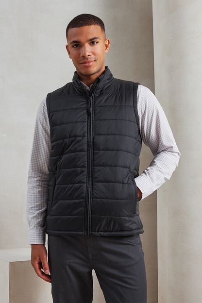 MEN'S 'RECYCLIGHT' PADDED GILET - Black - modelimageurl