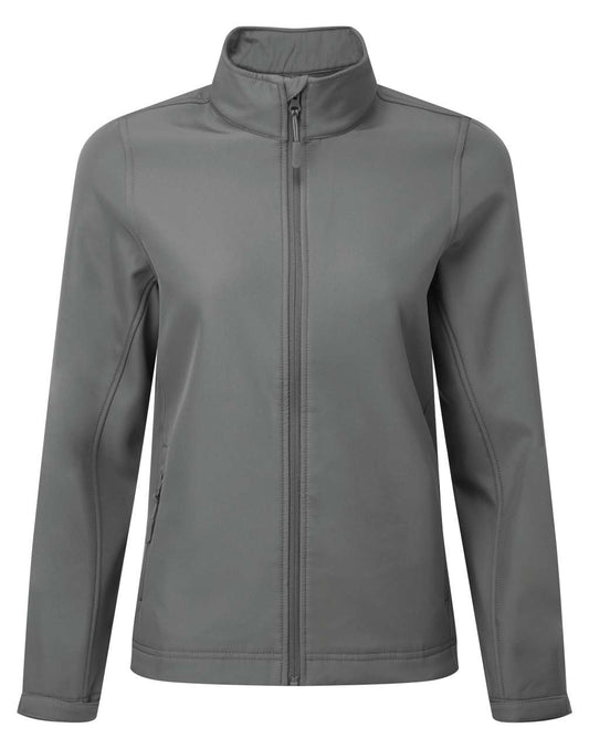 WOMEN’S WINDCHECKER® PRINTABLE & RECYCLED SOFTSHELL JACKET - Dark Grey - colorimageurl