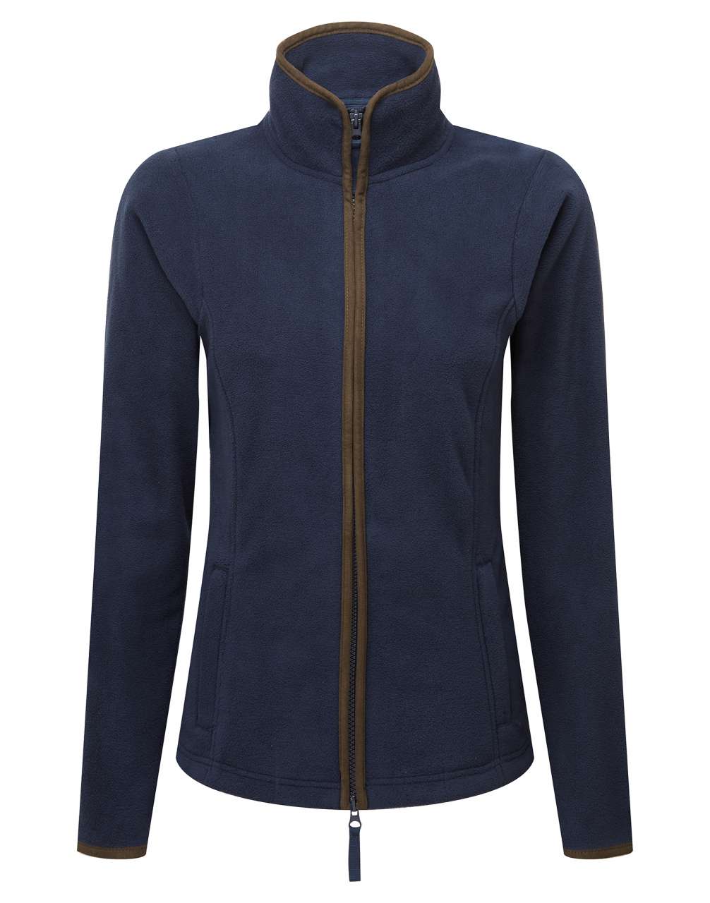 WOMEN'S 'ARTISAN' FLEECE JACKET - Navy/Brown - colorimageurl