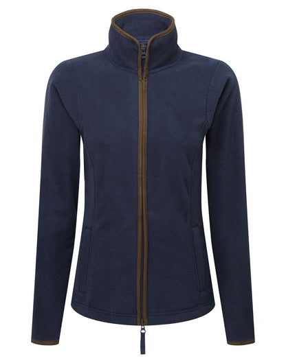 WOMEN'S 'ARTISAN' FLEECE JACKET - Navy/Brown - colorimageurl