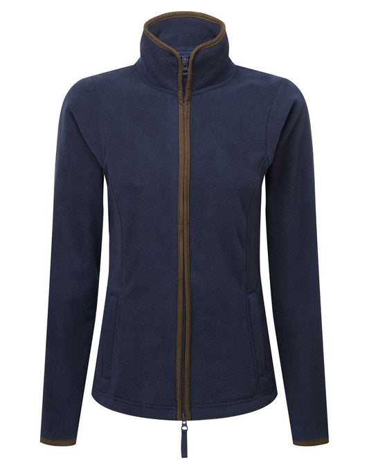 WOMEN'S 'ARTISAN' FLEECE JACKET - Navy/Brown - colorimageurl