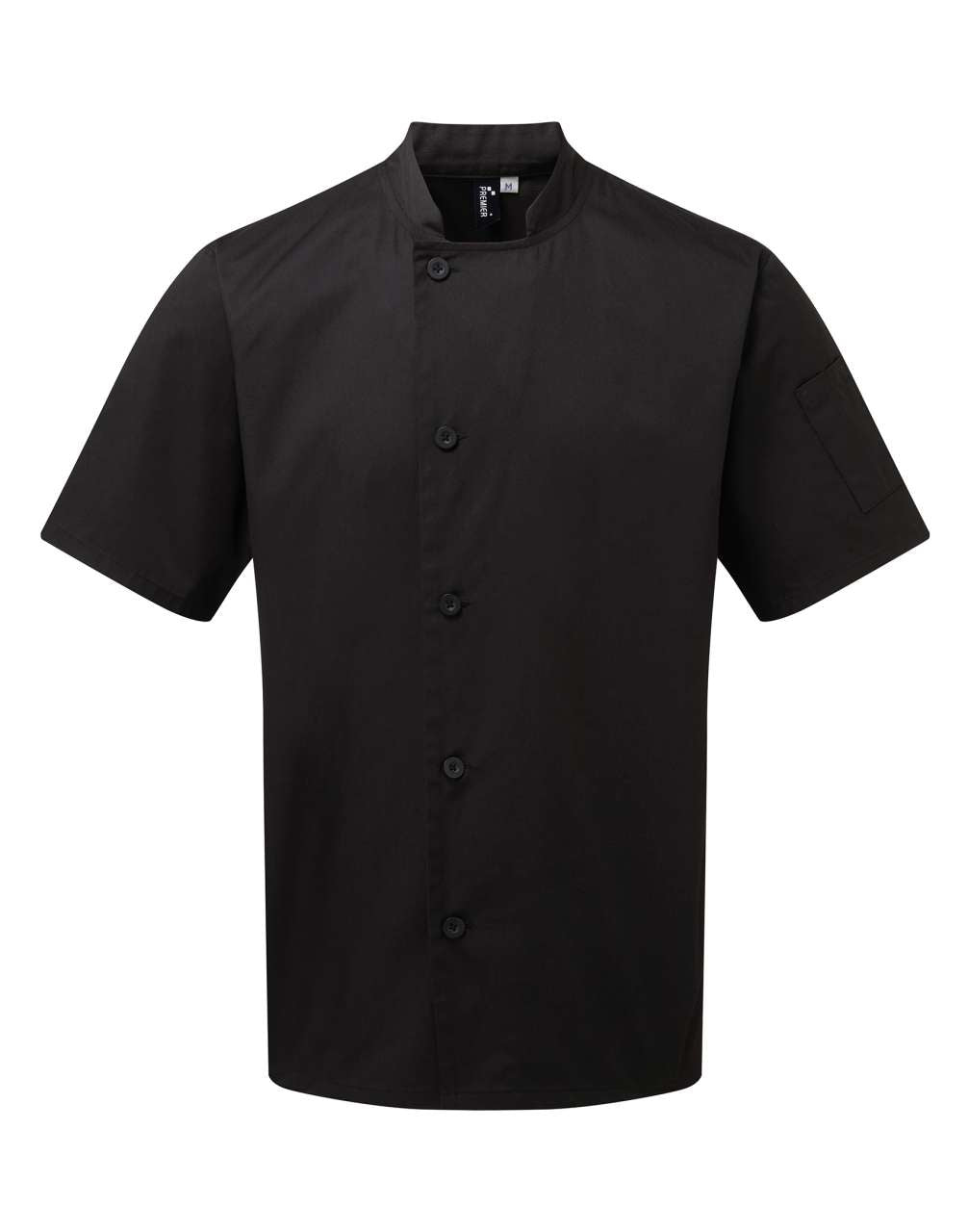'ESSENTIAL' SHORT SLEEVE CHEF'S JACKET - Black - colorimageurl