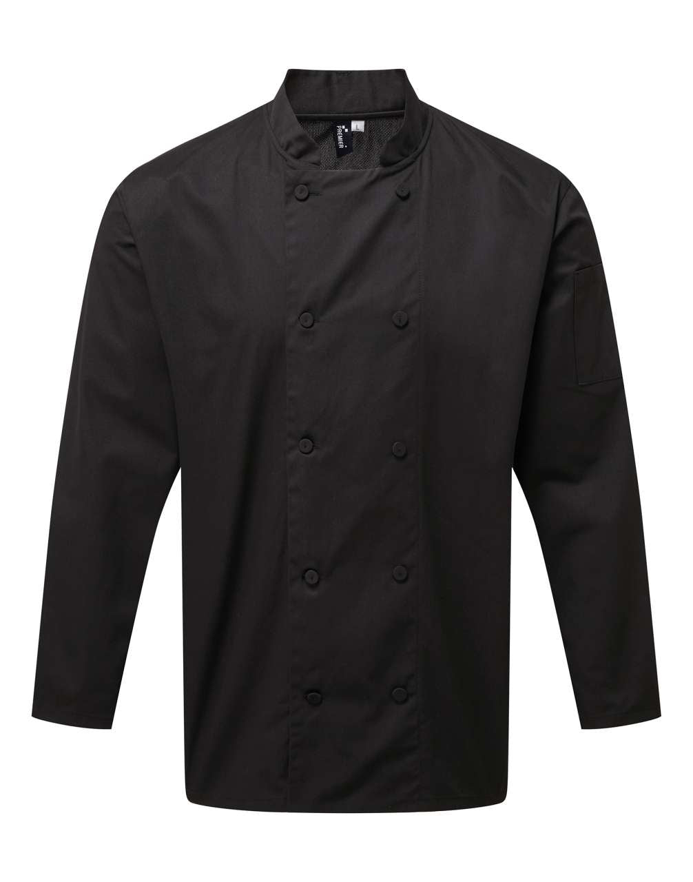 CHEF'S LONG SLEEVE COOLCHECKER® JACKET WITH MESH BACK PANEL - Black - colorimageurl